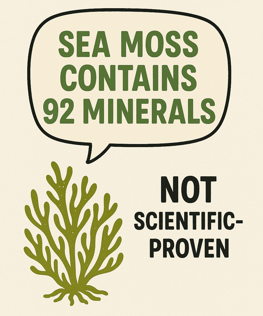 Sea moss mineral content lab analysis Sea moss mineral content laboratory analysis showing iodine calcium magnesium potassium zinc levels